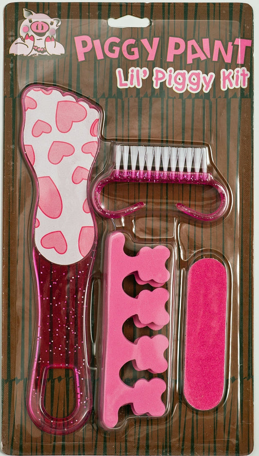 Piggy Paint Accessorize Me Set with comb, toe separators, and nail file in pink for kids' nail care