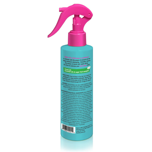Rock The Locks Coconut Oil Leave In Conditioner in spray bottle for moisturizing and detangling hair.