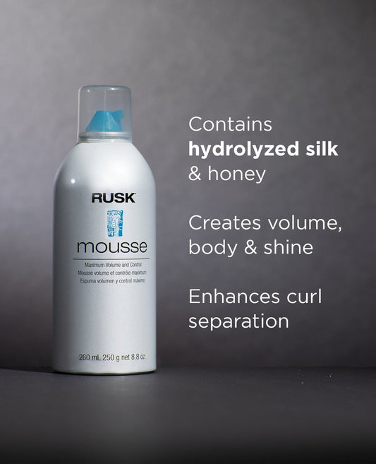 Rusk Mousse Maximum Volume and Control 8.8 oz.
