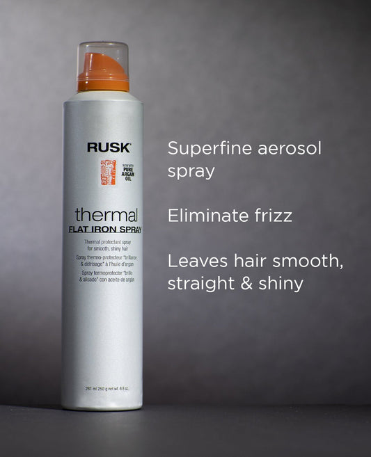 Rusk Thermal Flat Iron Spray with Argan Oil 8.8 oz.