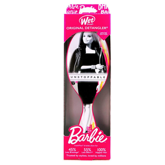 Wet Brush Barbie Detangler in Packaging with Iconic Barbie Design for Effortless Hair Care