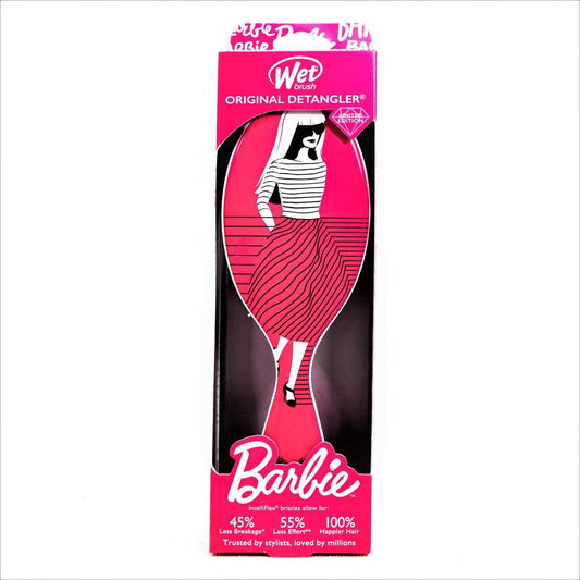 Wet Brush Barbie Detangler in stylish packaging featuring a Barbie illustration for tangle-free hair