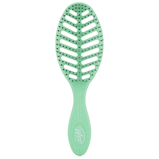 Wet Brush Go Green Detangler in green with flexible bristles for effortless hair detangling