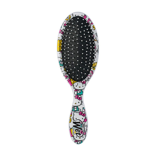 Wet Brush Hello Kitty detangler featuring colorful characters for smooth, tangle-free hair
