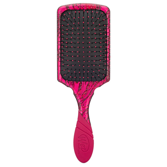 Wet Brush Pro Paddle Detangler in vibrant pink, designed for smooth detangling without breakage