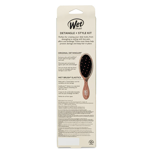 Wet Brush Pro Tranquil Beauty Kit for effortless detangling and styling hair with elastics