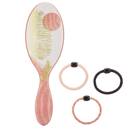 Wet Brush Pro Tranquil Beauty Kit featuring a stylish brush and hair ties for effortless styling