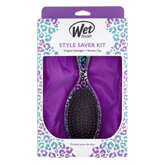 Wet Brush Style Saver Kit features Original Detangler and Shower Cap in a stylish packaging