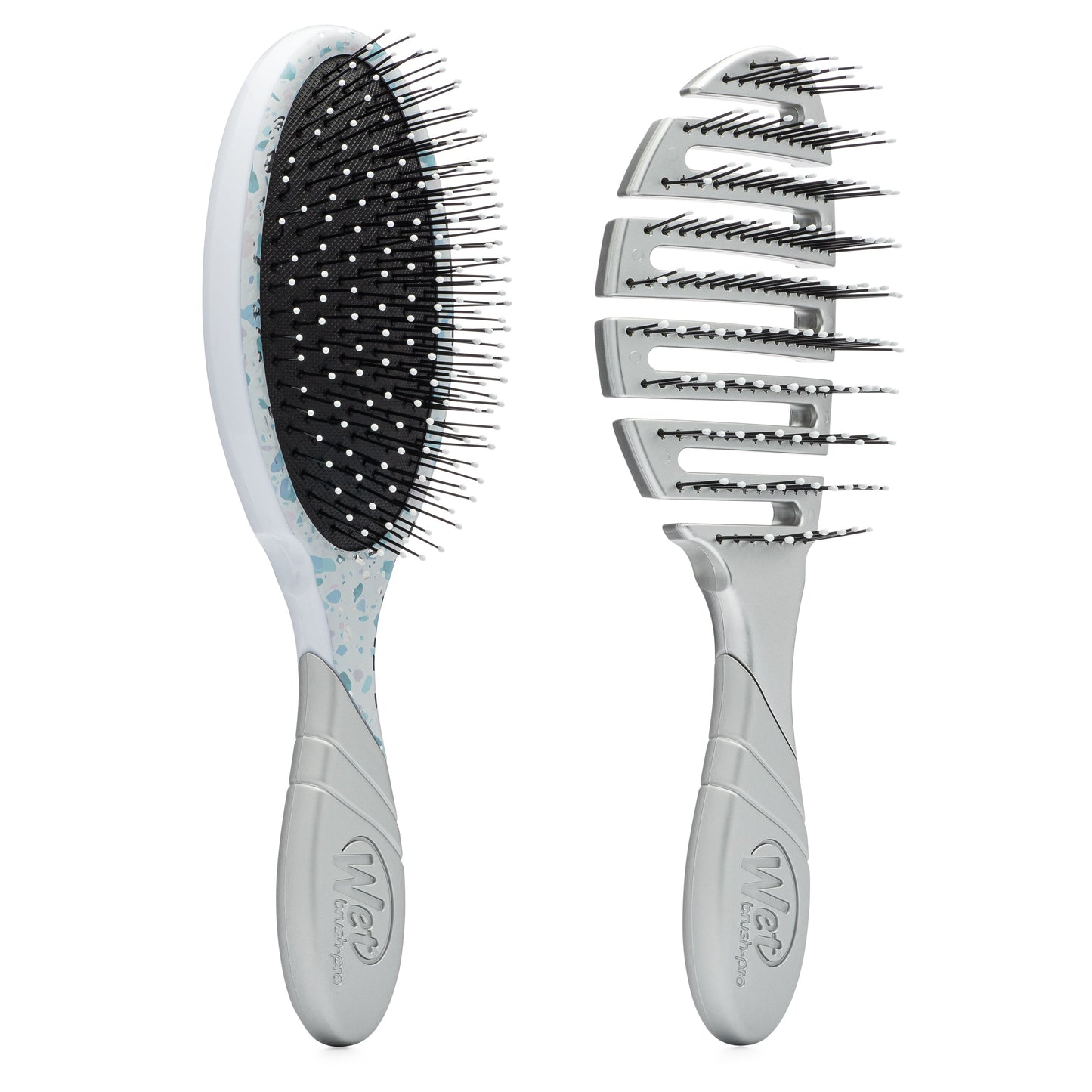 Wet Brush Terrazzo Glam Kit with detangler and wide-tooth comb for effortless hair styling