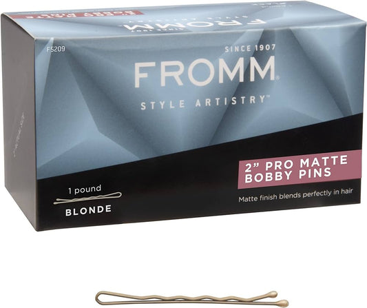FROMM 2" Bobby Pins -1 Pound Box (APPROXIMATELY 600 PINS) - Blonde