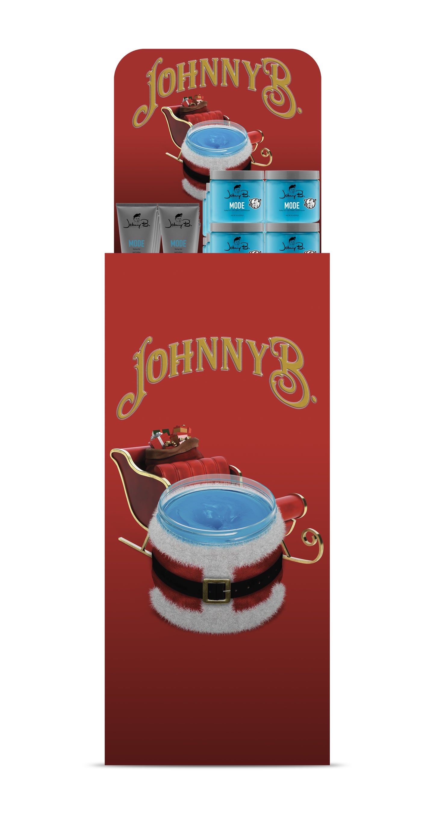 Johnny B. Santa Floor Display with 24 Mode 16oz + 24 Mode 3.3oz