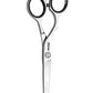 Jaguar JP10 left handed shears silver professional hair cutting scissors with black inserts and finger rest