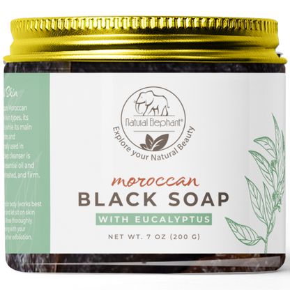 Natural Elephant Moroccan Black Soap 7 oz (200 g)