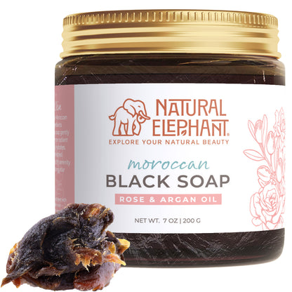 Natural Elephant Moroccan Black Soap 7 oz (200 g)