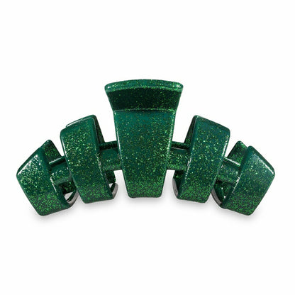 Teleties Classic Holiday Large Green Glitter Hair Clip