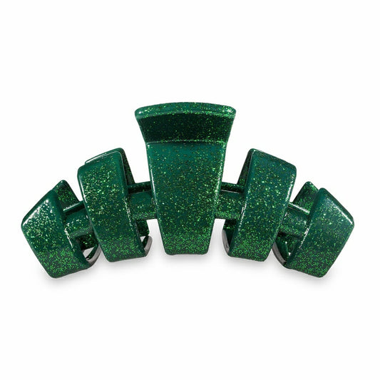 Teleties Classic Holiday Large Green Glitter Hair Clip