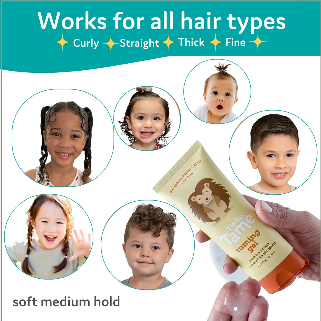 T is for Tame Taming Gel for Soft, Natural Style & Hold 3.38 fl oz