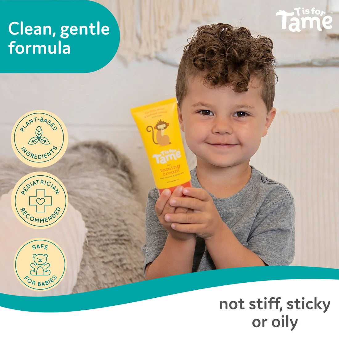 T is for Tame Taming Cream for Frizz, Flyaways and Bed Head 3.38 fl oz