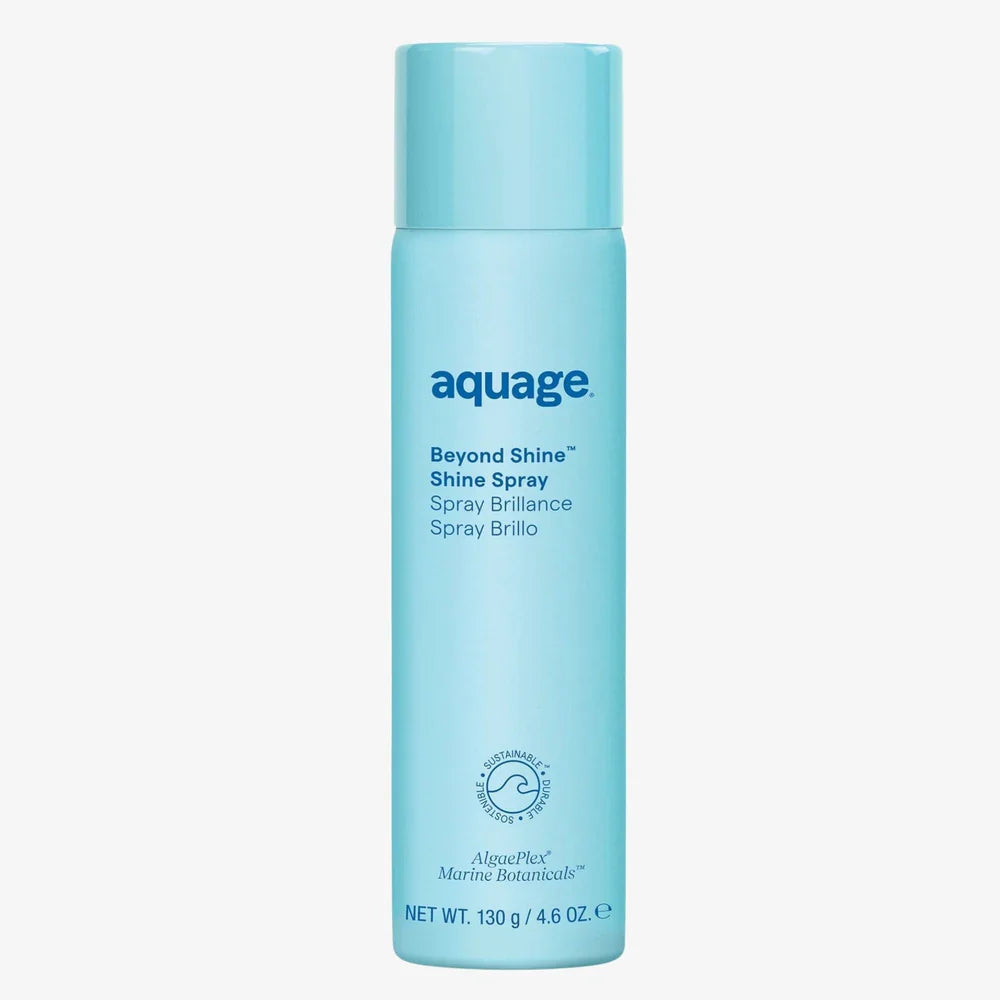 Aquage Beyond Shine Spray for a lustrous finish with tire spray shine for all hair types