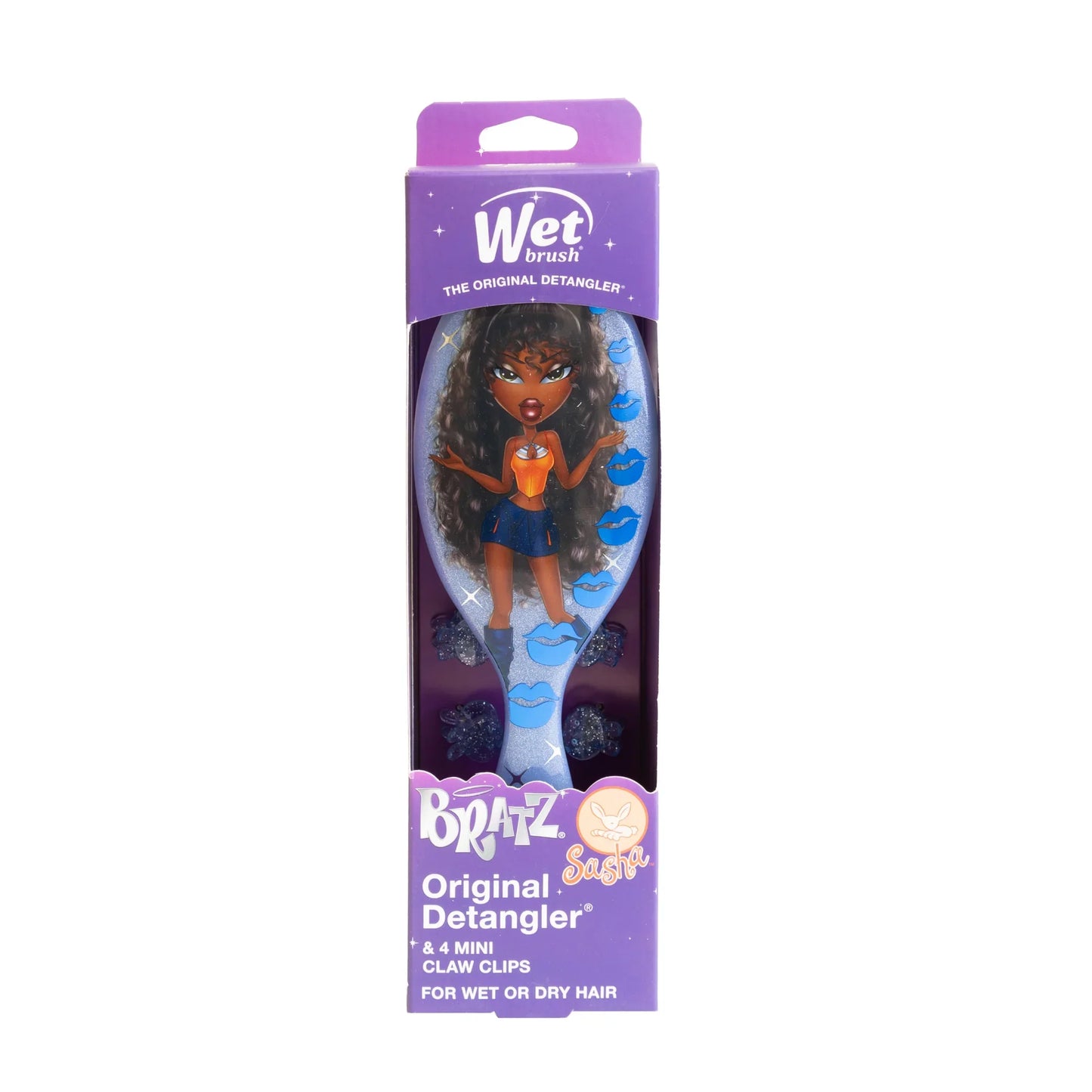 Wet Brush Boratz Original Detangler with Mini Claw Clips for Effortless Hair Styling