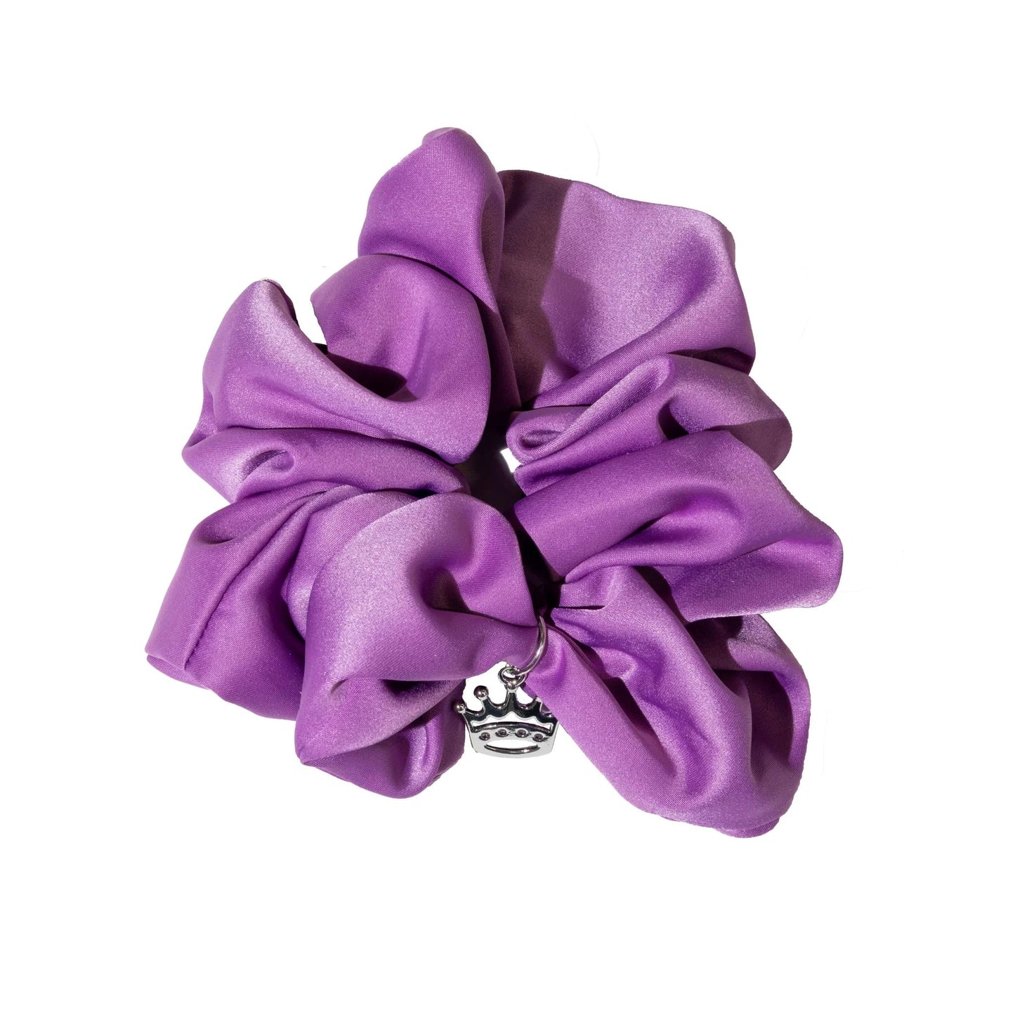 Purple Wet Brush Scrunchie with Charming Crown Detail for Stylish Hair Accessories