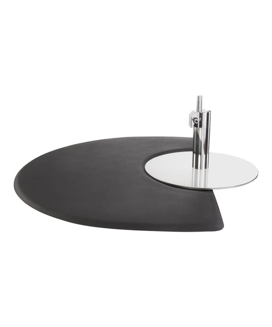 Buy-Rite comfort salon floor mat black semicircle anti fatigue mat around chrome hydraulic chair base