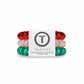 Teleties Christmas hair ties in red, green, and white with no-rip grip for festive hairstyles