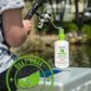 Fairy Tales Bug Bandit bottle on boat near person fishing featuring DEET free bug spray for kids label