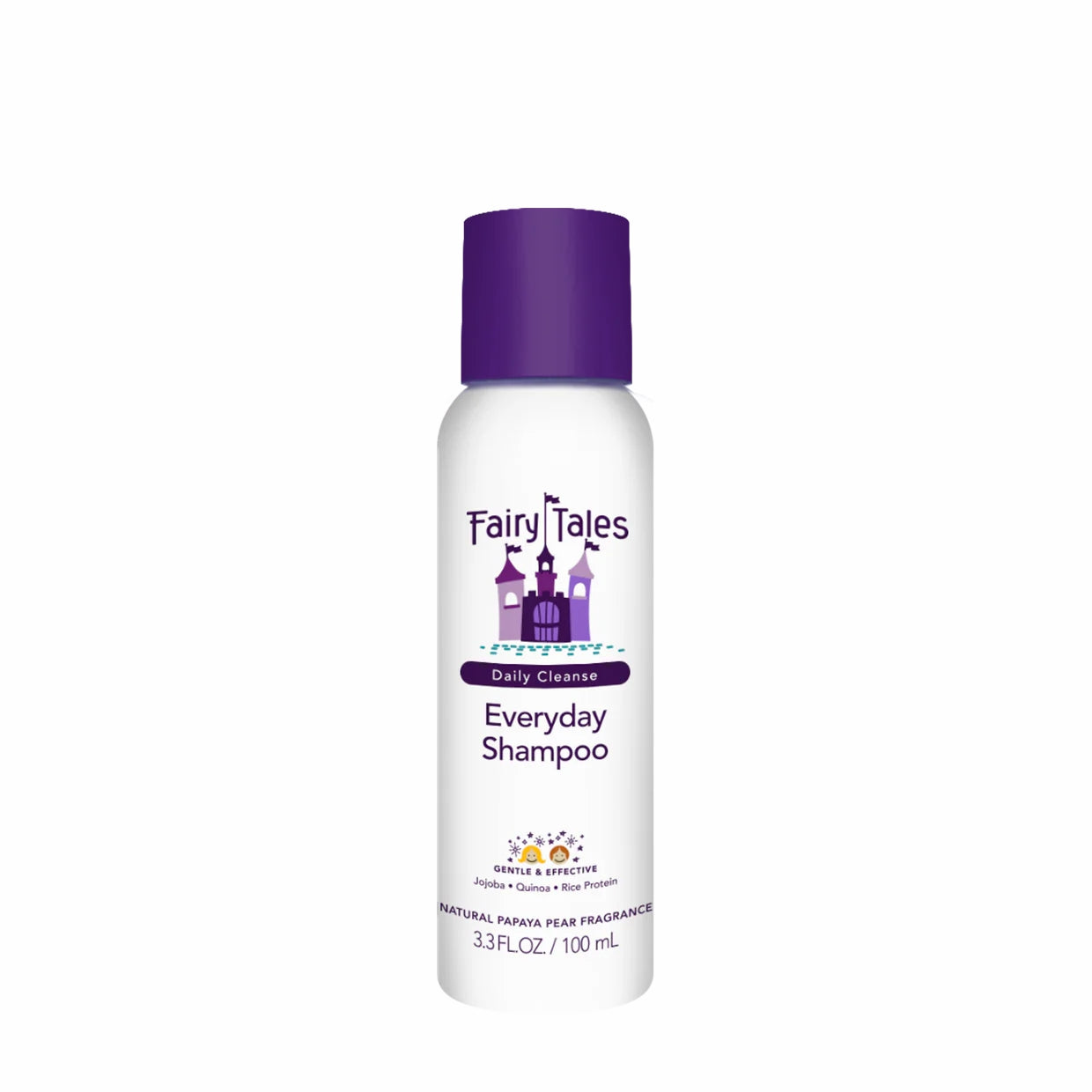 Fairy Tales Everyday Shampoo bottle 100 ml white bottle with purple cap kids conditioning spray