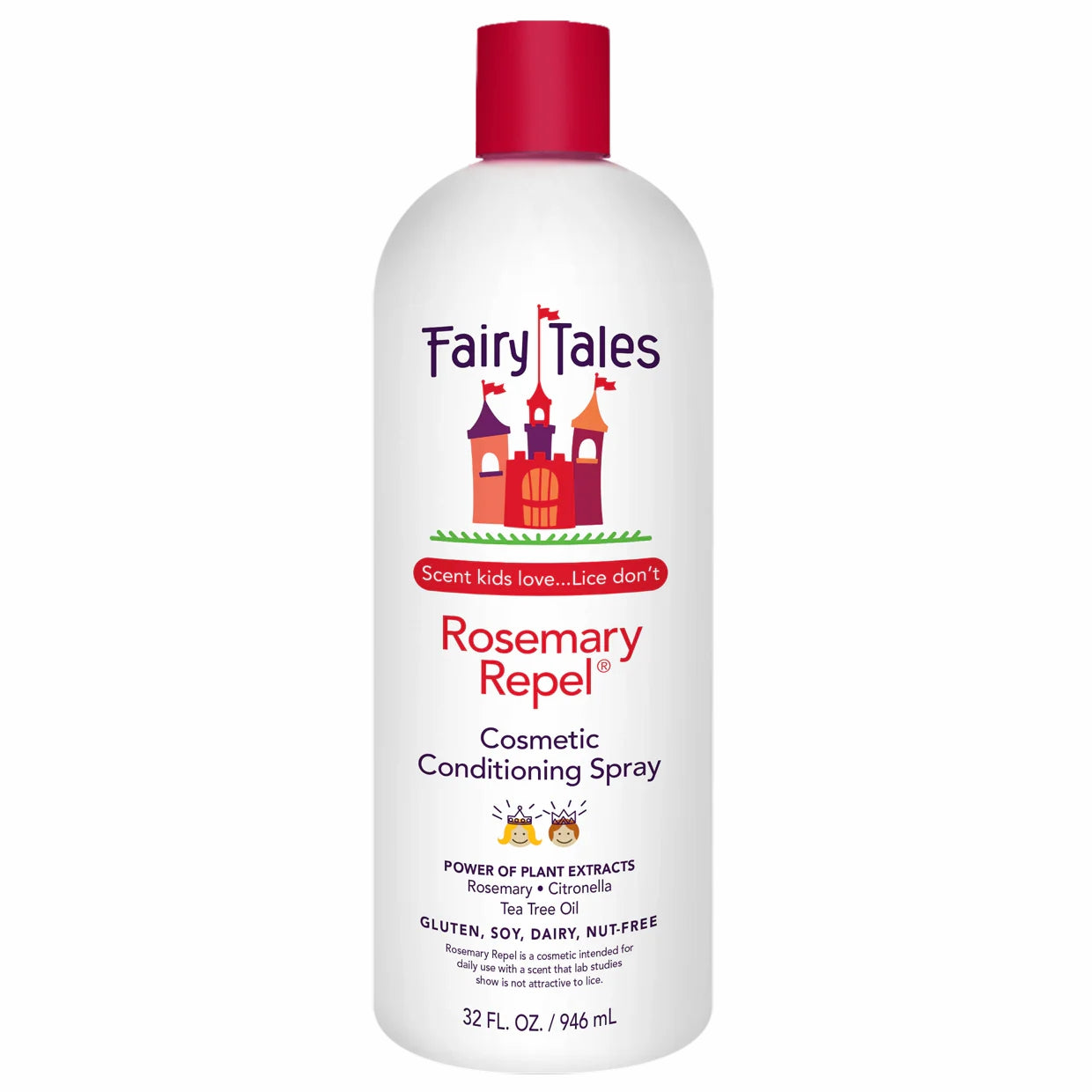 Fairy Tales rosemary repel conditioning spray white bottle with red cap 32 fl oz cosmetic conditioning