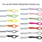 Feather razor blades in various colors designed for use with Feather styling razor handles