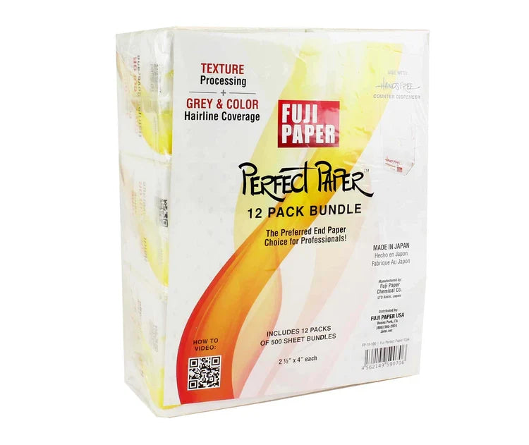 Fuji Paper Perfect Paper 12 Pack Bundle with Professional Quality End Papers for Hair Styling