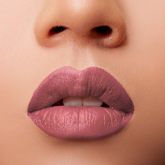 Glossy Pop Urban Lips Lipstick applied on a model's lips for a stylish matte finish
