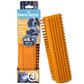 Groom Genie Magic Block Pet Hair Remover Brush in orange, ideal for removing hair from furniture and clothes