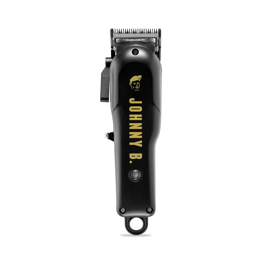Johnny B professional hair clipper with sleek black design and adjustable blade for precise cutting