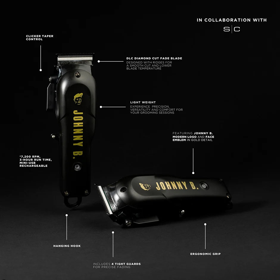 Johnny B hair clipper professional with adjustable taper control and ergonomic grip for precise styling