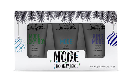 Johnny B Mode Holiday Trio featuring styling gel for a perfect holiday look