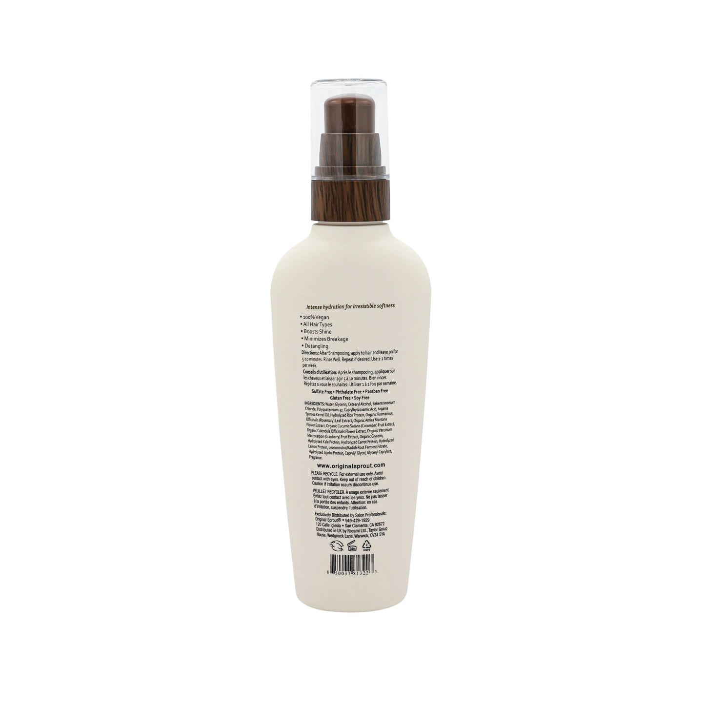 Original Sprout hair masque in a pump bottle for intense hydration and nourishment