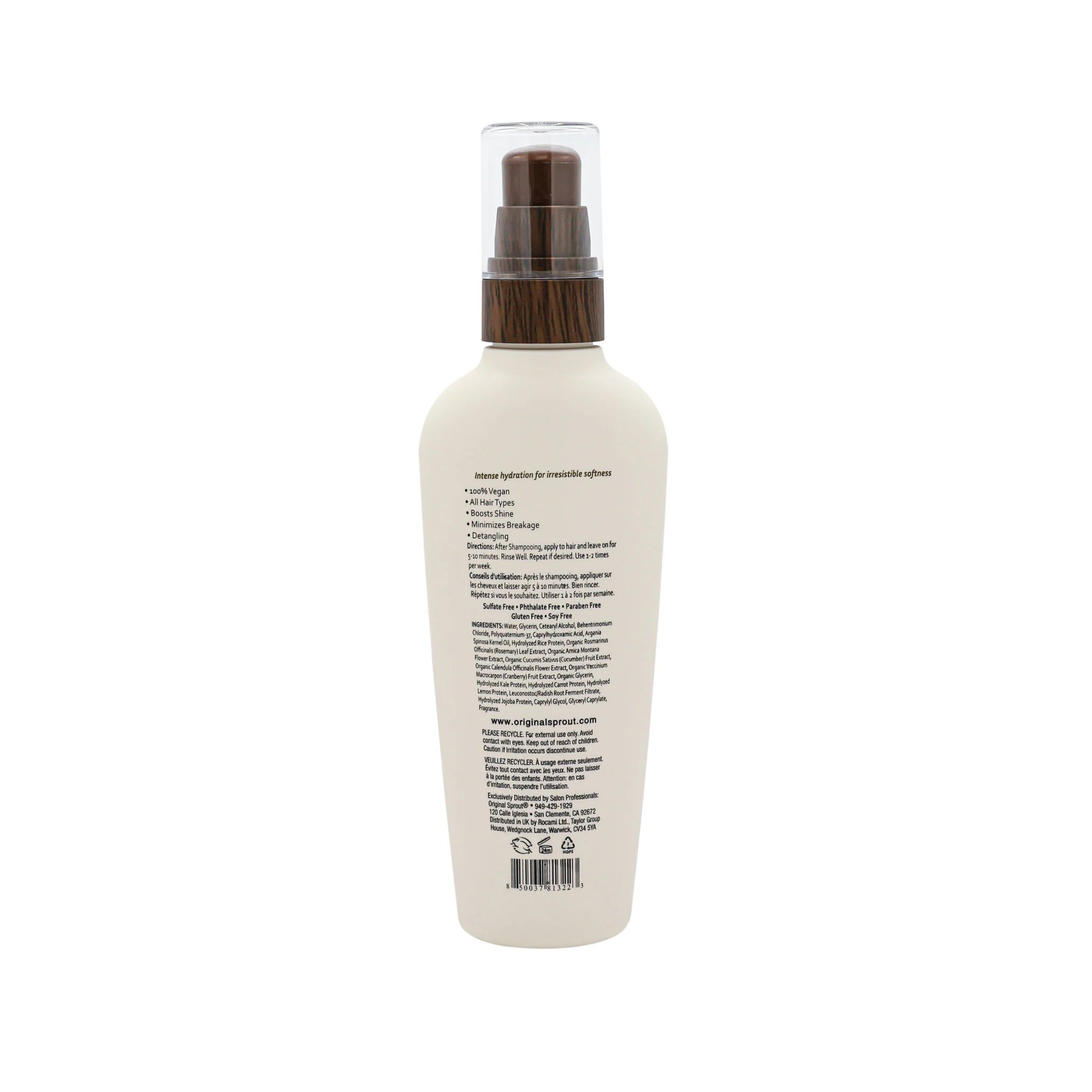 Original Sprout hair masque in a pump bottle for intense hydration and nourishment