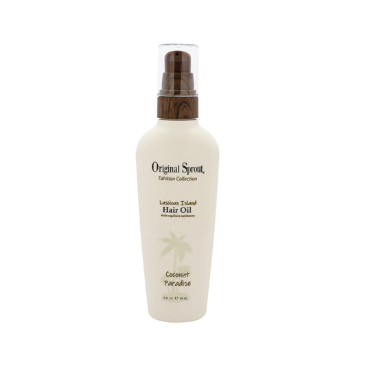Original Sprout hair oil in a sleek bottle for shiny and healthy hair with a coconut scent