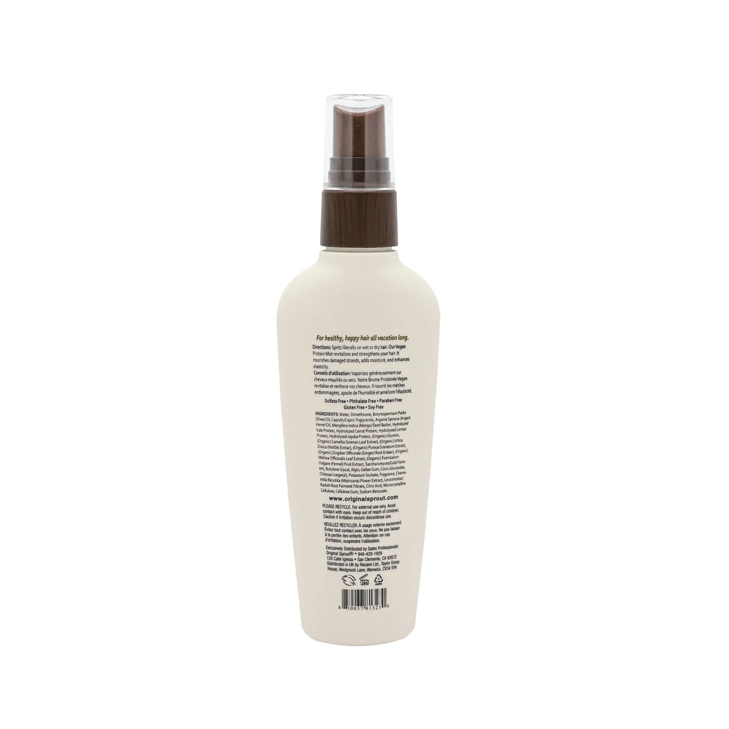 Original Sprout protein mist spray bottle for healthy hair with a sleek design and easy-to-use pump