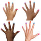 Colorful kids non-toxic nail polish set applied to children's hands for playful nail art