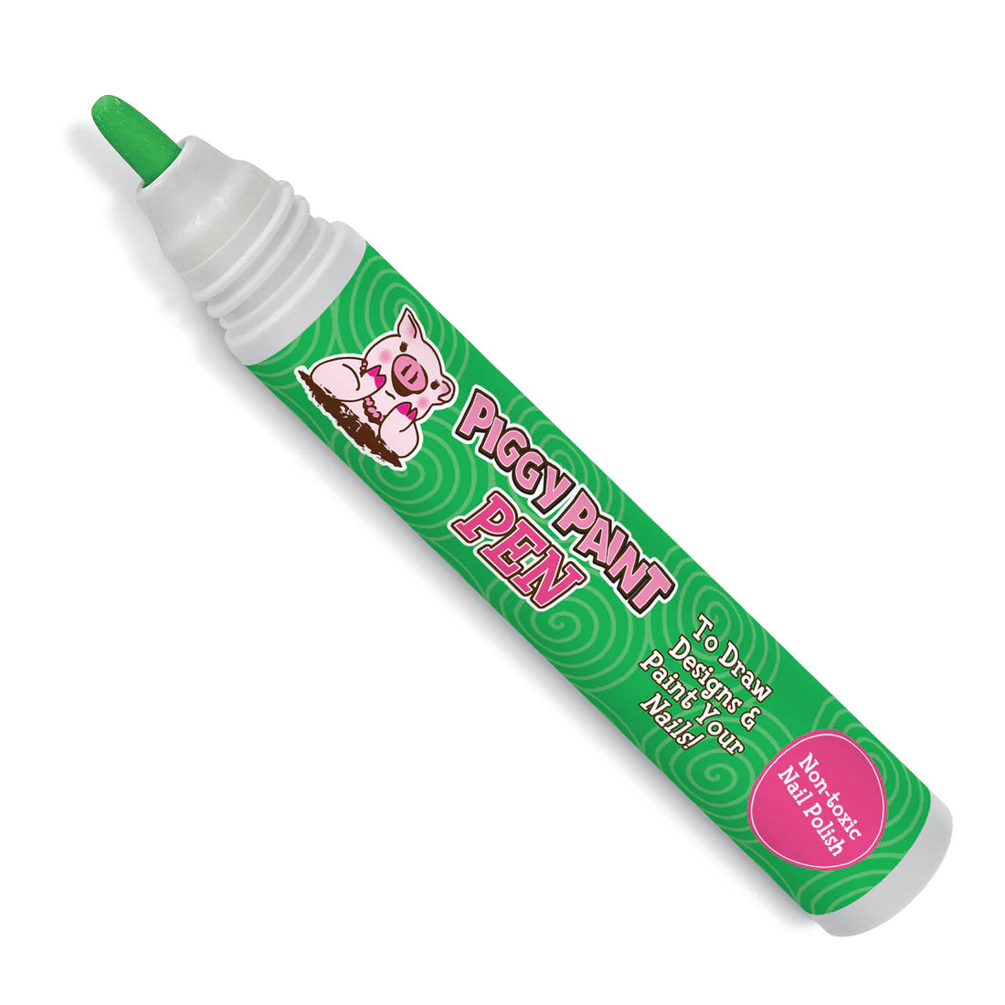 Piggy Paint pen polishes in Green for creating fun nail designs safely