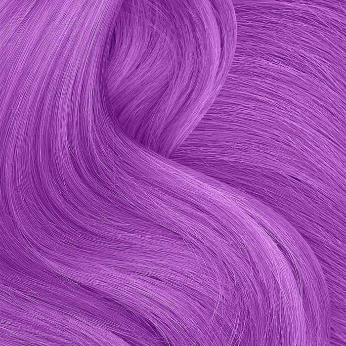 Vibrant purple hair showing temporary hair color spray by Punky Colour for bold hairstyles