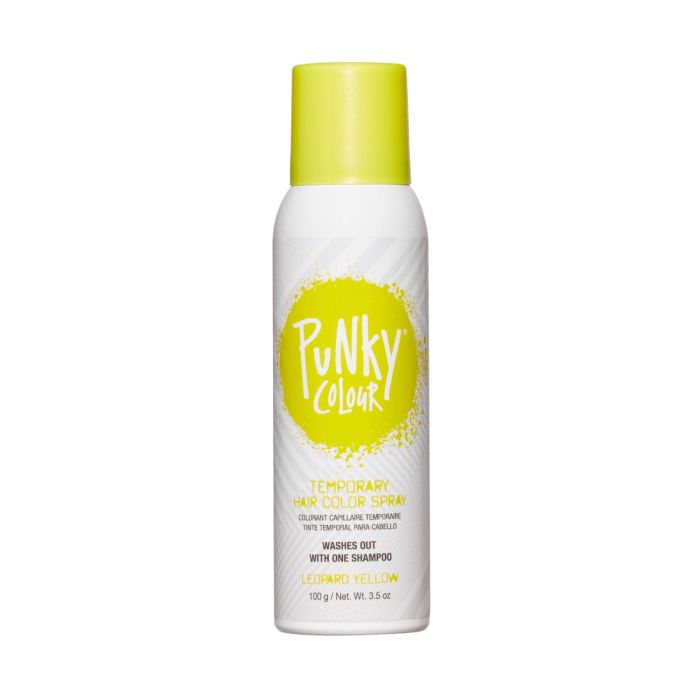Punky Colour Temporary Hair Color Spray in Leopard Yellow for vibrant, bold hair styling