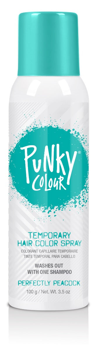 Punky Colour Temporary Hair Color Spray in Perfectly Peacock for vibrant, easy-to-use color that washes out with one shampoo