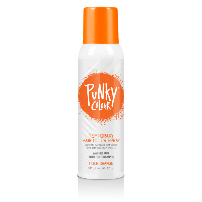 Punky Colour Temporary Hair Color Spray in Tiger Orange for vibrant, easy-to-wash hair color