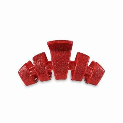 Teleties red glitter hair clip featuring a stylish design for secure and fashionable hair styling