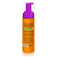 Rock The Locks Rinse-Free Foaming Shampoo in an orange bottle with a purple pump for quick hair cleansing