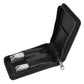 Seki Edge men grooming kit in a black zippered leather case with nail clippers